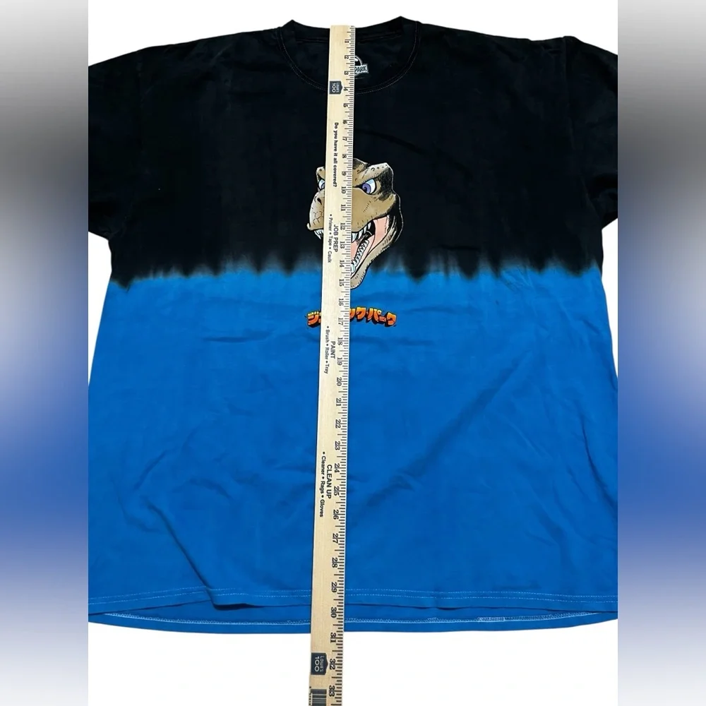 Universal studios Jurassic Park Graphic Tee shirt top‎ black blue dinosaur 2XL
